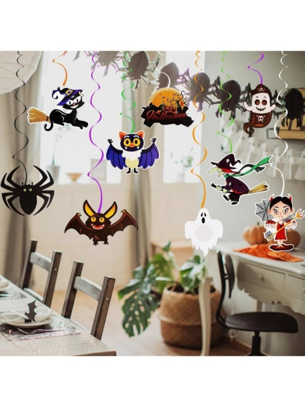 36pcs Halloween Hanging Swirl Decorations Colorful Halloween Ceiling Ornaments - Picture 6 of 6